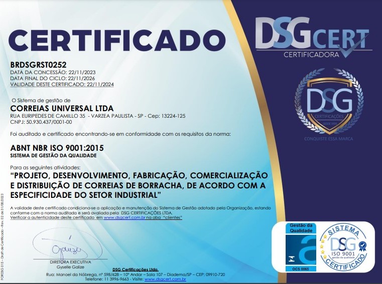 Correias Universal LTDA